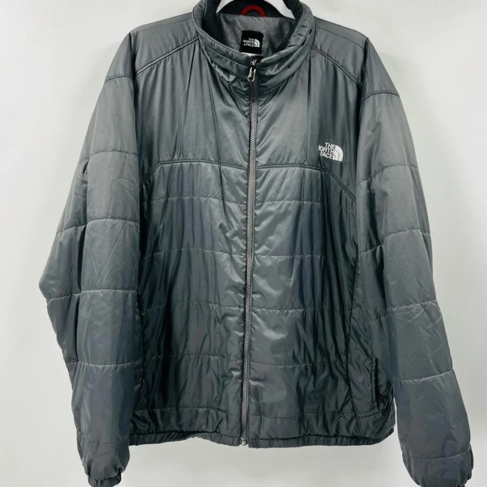 The North‎ Face Men's Primaloft Quilted Black Puffer Outdoor Jacket Grey Size XL